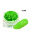1box fluorescencyjny proszek pigmentowy Nail Art Glitter kolorowe Luminous zanurzenie Neon Flake żel pył DIY polski dekory BEYE0