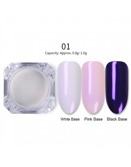 1 Box Mirror Glitter lakier do paznokci chromowany proszek pigmentowy DIY Salon proszek Neon zdobienie paznokci dekoracje dekora