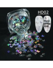 1 sztuk lustro motyl paznokci cekiny płatki gwiazda księżyc serce okrągły paznokci brokat pigment holograficzny dekoracja do man