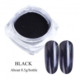 1 box Nail Glitter lustro w proszku super połysk Chrome Glitter różowe złoto srebro metaliczny pył Manicure tarcie do paznokci L