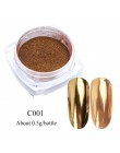 1 box Nail Glitter lustro w proszku super połysk Chrome Glitter różowe złoto srebro metaliczny pył Manicure tarcie do paznokci L