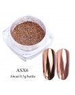 1 box Nail Glitter lustro w proszku super połysk Chrome Glitter różowe złoto srebro metaliczny pył Manicure tarcie do paznokci L