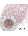 1Box holograficzny platynowy Nail Art Glitter Mix płatki świecący cekiny Manicure pył Laser srebrny złoto w proszku żel dekoracj