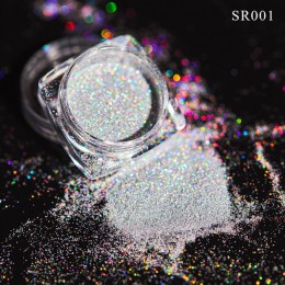 1g holograficzny proszek do paznokci brokat laserowe błyszczące ozdoby do paznokci wystrój Manicure Shining Chrome Pigment poler