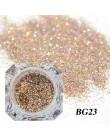 1Box holograficzny platynowy Nail Art Glitter Mix płatki świecący cekiny Manicure pył Laser srebrny złoto w proszku żel dekoracj