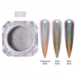 0.3g metaliczne paznokcie brokat lustro w proszku 12 kolorów srebrny Metal efekt srebrny paznokci pył żel UV Pigment Nail Art De