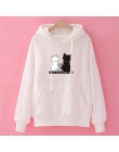 Sweter zimowy bluzy damskie Cat Kawaii Poleron Mujer 2020 kieszeń kangura bluza z kapturem szkoła w koreańskim stylu moda uliczn