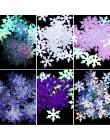 Pełne piękno 12 siatki paznokci brokatowy płatek śniegu śnieg boże narodzenie DIY płatki Paillette Manicure kromka dekoracja paz