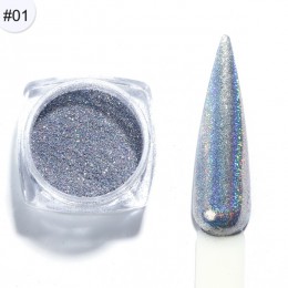 1g paznokci holograficzny laser brokatowy kameleon cekiny dla Nail Art Gradient błyszczący polski Manicure Chrome Pigment pył LA