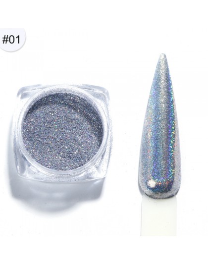 1g paznokci holograficzny laser brokatowy kameleon cekiny dla Nail Art Gradient błyszczący polski Manicure Chrome Pigment pył LA