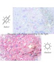 8 sztuk zmiana koloru brokat do paznokci błyskotka nieregularne sześciokątne cekiny płatki fotochromowe światło ultrafioletowe D