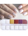 12 siatki mieszane paznokci brokat lustro cukier cekiny proszek do UV żel płatki Manicure porady Nail Art syreni pigment CH097