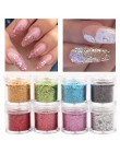8 g/pudło holograficzny sześciokątny kształt Nail Art brokat w proszku laserowe błyszczące cekiny na paznokcie DIY świecący pazn