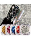 1 sztuk holograficzny brokat lustro chromowane płatki cekiny proszek do paznokci aluminiowe złoto srebro Paillette Nail Art foli
