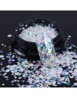 Glitter płatki 3D koło okrągłe sześciokąty Nail Art cekiny świecący błyskotka ozdoby akrylowe polski Manicure TRPX01-12