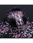 Glitter płatki 3D koło okrągłe sześciokąty Nail Art cekiny świecący błyskotka ozdoby akrylowe polski Manicure TRPX01-12