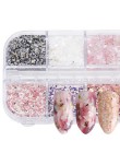 12 siatki mieszane paznokci brokat lustro cukier cekiny proszek do UV żel płatki Manicure porady Nail Art syreni pigment CH097