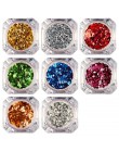 1 sztuk holograficzny brokat lustro chromowane płatki cekiny proszek do paznokci aluminiowe złoto srebro Paillette Nail Art foli