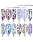 Glitter płatki 3D koło okrągłe sześciokąty Nail Art cekiny świecący błyskotka ozdoby akrylowe polski Manicure TRPX01-12