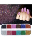 12 siatki mieszane paznokci brokat lustro cukier cekiny proszek do UV żel płatki Manicure porady Nail Art syreni pigment CH097