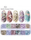 12 siatki mieszane paznokci brokat lustro cukier cekiny proszek do UV żel płatki Manicure porady Nail Art syreni pigment CH097