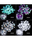 1 Box holograficzne Xmas płatki śniegu paznokci cekiny płatki 3D Nail Art brokat Laser AB srebrny Paillette Manicure dekoracje S