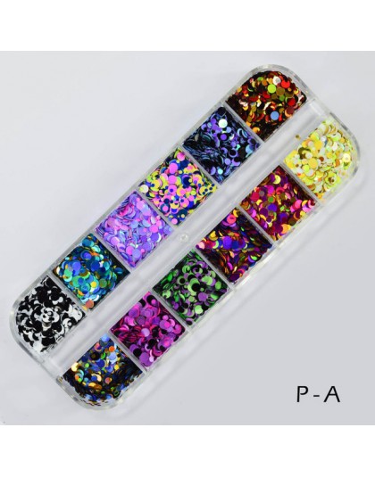 1 zestaw 1/2/3mm mieszane Glitter paznokci cekiny okrągłe błyszczące Paillette Nail Art Glitter porady żel UV 3d Decor Manicure 