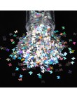 Holograficzny Nail Art Glitter płatki świecący 3D laserowy kształt motyla porady DIY urok polski cekiny dekoracje Manicure