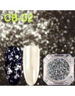 1 sztuk holograficzny brokat lustro chromowane płatki cekiny proszek do paznokci aluminiowe złoto srebro Paillette Nail Art foli