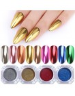 Lustrzany brokat w proszku do paznokci różowe złoto srebro metaliczny proszek laserowy chromowany Pigment pył Manicure zdobienie