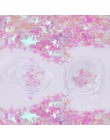 1 box Nail Art Glitter płatki czterogwiazdkowy 3D cekiny różowy projekt pył DIY świąteczne dekoracje proszek Manicure porady dla