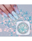 1 Box Nail Glitter płatki świecący 3D Neon kolorowe cekiny Shimmer srebrny złoty fioletowy brokat dekoracje do zdobienia paznokc
