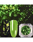 1 sztuk holograficzny brokat lustro chromowane płatki cekiny proszek do paznokci aluminiowe złoto srebro Paillette Nail Art foli