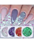1 Box Nail Glitter płatki świecący 3D Neon kolorowe cekiny Shimmer srebrny złoty fioletowy brokat dekoracje do zdobienia paznokc