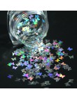 1Box holograficzny motyl paznokci dekoracje artystyczne płatki brokat cienki cekiny Chrome 3D Sparkle polski Manicure kromka LAH