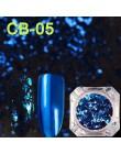 1 sztuk holograficzny brokat lustro chromowane płatki cekiny proszek do paznokci aluminiowe złoto srebro Paillette Nail Art foli