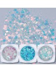 1 Box Nail Glitter płatki świecący 3D Neon kolorowe cekiny Shimmer srebrny złoty fioletowy brokat dekoracje do zdobienia paznokc