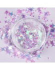 1 box Nail Art Glitter płatki czterogwiazdkowy 3D cekiny różowy projekt pył DIY świąteczne dekoracje proszek Manicure porady dla