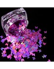 Holograficzny Nail Art Glitter płatki świecący 3D laserowy kształt motyla porady DIY urok polski cekiny dekoracje Manicure