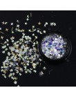 1Box paznokci paznokcie artystyczne Glitter płatki cekiny gwiazda księżyc Laser lśniący niebieski błyskotka Spangles dekoracji h
