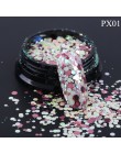 Glitter płatki 3D koło okrągłe sześciokąty Nail Art cekiny świecący błyskotka ozdoby akrylowe polski Manicure TRPX01-12