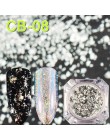 1 sztuk holograficzny brokat lustro chromowane płatki cekiny proszek do paznokci aluminiowe złoto srebro Paillette Nail Art foli