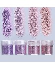 1 Box Nail Glitter płatki świecący 3D Neon kolorowe cekiny Shimmer srebrny złoty fioletowy brokat dekoracje do zdobienia paznokc