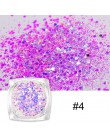 1 pudełko Nail Glitter płatki cekiny fioletowo-czerwony Rose złoty laser efekt proszki kurz dla DIY paznokci artystyczny design
