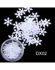 1 Box holograficzne Xmas płatki śniegu paznokci cekiny płatki 3D Nail Art brokat Laser AB srebrny Paillette Manicure dekoracje S