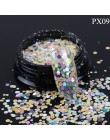 Glitter płatki 3D koło okrągłe sześciokąty Nail Art cekiny świecący błyskotka ozdoby akrylowe polski Manicure TRPX01-12