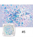 1 pudełko Nail Glitter płatki cekiny fioletowo-czerwony Rose złoty laser efekt proszki kurz dla DIY paznokci artystyczny design