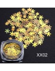 1 Box holograficzne Xmas płatki śniegu paznokci cekiny płatki 3D Nail Art brokat Laser AB srebrny Paillette Manicure dekoracje S