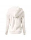 Damskie bluzy z polaru Teddy Zipper jednolity, z kieszenią bluzy z kapturem płaszcz zimowa ciepła wełna rozpinana bawełna płaszc