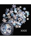 1 Box holograficzne Xmas płatki śniegu paznokci cekiny płatki 3D Nail Art brokat Laser AB srebrny Paillette Manicure dekoracje S